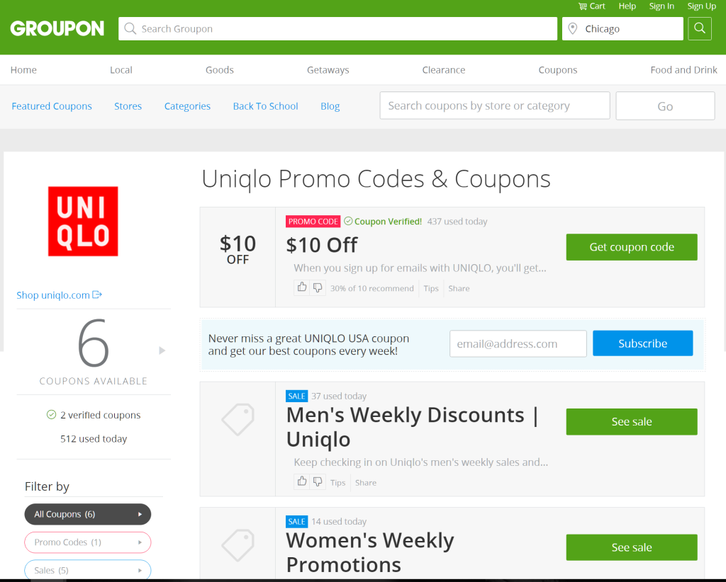 groupon coupons for uniqlo